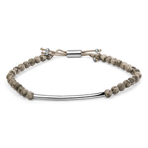 Sterling Silver Jasper Bead Station Bracelet